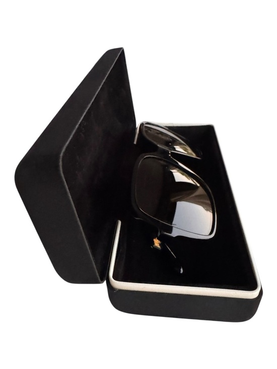 Givenchy Black Oversized Square Sunglasses Gold Logo Luxury Eyewear With Case
